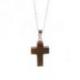 Collier  "Croix" en Oeil de Tigre