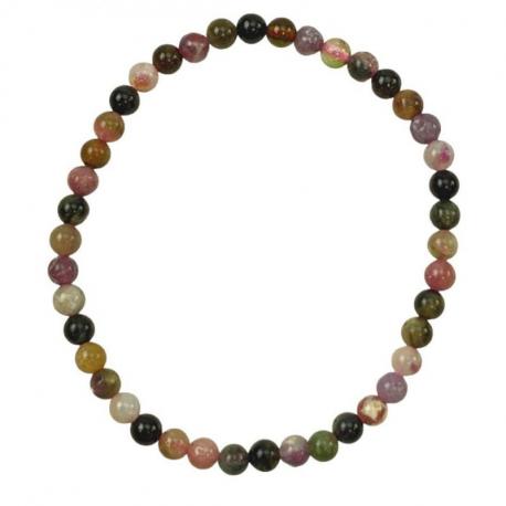 Bracelet Tourmaline Multicolore Grade A | Boules 4mm