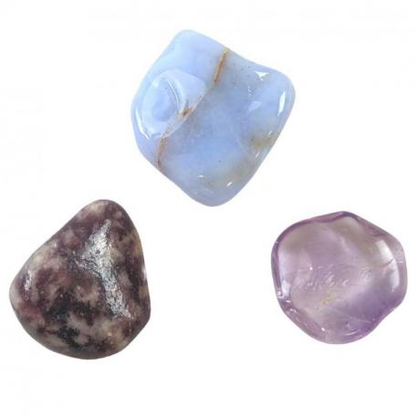 Pack Lithothérapie "Sommeil Réparateur" - Assortiment 3 pierres roulées