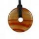 Donut ou Pi Chinois en Cornaline Translucide 30mm + cordon - Pendentif ou bracelet