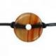 Donut ou Pi Chinois en Cornaline Translucide 30mm + cordon - Pendentif ou bracelet