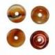 Donut ou Pi Chinois en Cornaline Translucide 30mm + cordon - Pendentif ou bracelet