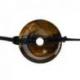 Donut ou Pi Chinois en Œil de Tigre 30mm + cordon - Pendentif ou bracelet