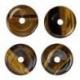 Donut ou Pi Chinois en Œil de Tigre 30mm + cordon - Pendentif ou bracelet