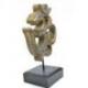 Statuette symbole Ôm (Aum) en bois sculpté. Décoration indienne.