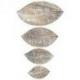 Set de 4 plats en bois feuilles tropicales 20/30/40/50cm - Coloris marron cérusé blanc Set de 4 plats en bois feuilles tropicales 20/30/40/50cm - Coloris marron cérusé blanc