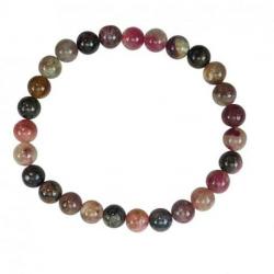 Bracelet Tourmaline Multicolore Grade A - boules 6mm