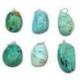 Collier Chrysocolle turquoise A - pendentif pierre roulée + chaîne argentée