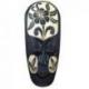 Petit masque africain 25cm en bois noir - Motif fleur