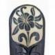 Petit masque africain 25cm en bois noir - Motif fleur