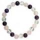 Bracelet Triangle d'Or Améthyste / Quartz Rose / Cristal de Roche - boules 8mm
