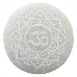 Disque Ôm en Sélénite ø10cm - Plaque de rechargement Disque Ôm en Sélénite ø10cm - Plaque de rechargement