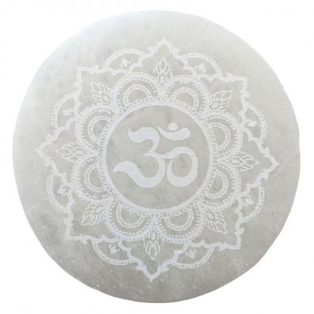 Disque Ôm en Sélénite ø10cm - Plaque de rechargement