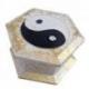 Écrin pour bijoux en bois motif Yin Yang 9cm