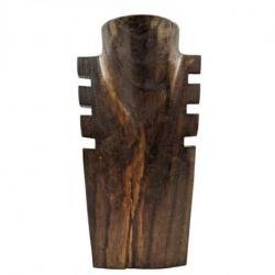 Déclassé - Buste cranté en bois marron 25cm