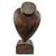 Déclassé - Buste présentoir à colliers sur pied en bois massif marron 30cm