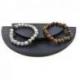 Plateau de présentation 1/2 cercle - Présentoir à bijoux 2 niveaux en bois noir