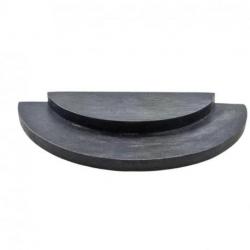 Plateau de présentation 1/2 cercle - Présentoir à bijoux 2 niveaux en bois noir vintage