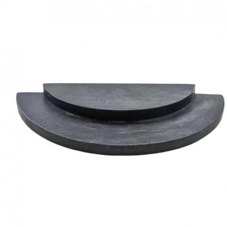 Plateau de présentation 1/2 cercle - Présentoir à bijoux 2 niveaux en bois noir vintage