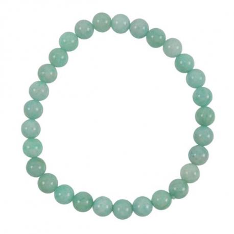 Bracelet Amazonite Bleue AAA - boules 6mm