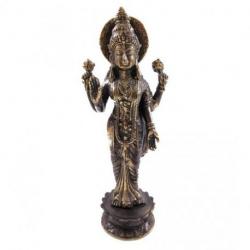 Statuette Dewi Laksmi en laiton 22cm. Savoir-faire traditionnel asiatique.
