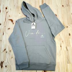 sweat à capuche gris "Vin dé"