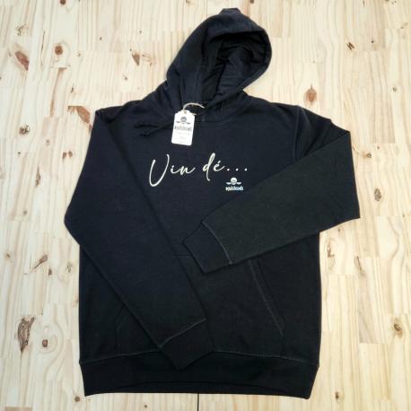 sweat à capuche noir "Vin dé" sweat à capuche noir "Vin dé"
