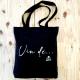 tote bag en toile noir vin dé