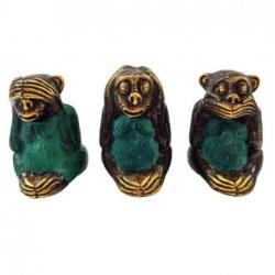 Les singes de la sagesse. 3 Statuettes déco en laiton 7cm