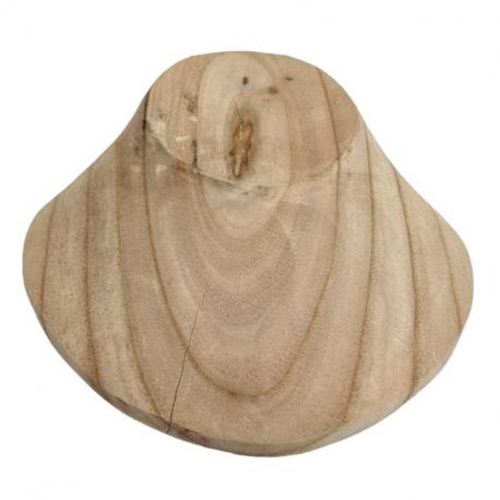 Déclassé - Buste présentoir à colliers en bois brut