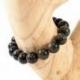 Bracelet en Obsidienne dorée AAA - boules 12mm