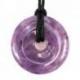 Donut ou Pi Chinois en Améthyste 30mm + cordon - Pendentif ou bracelet
