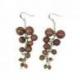 Boucles d'oreilles forme grappe Rhodonite - crochet plaqué argent