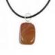 Collier Cornaline AAA - pendentif pierre roulée + cordon