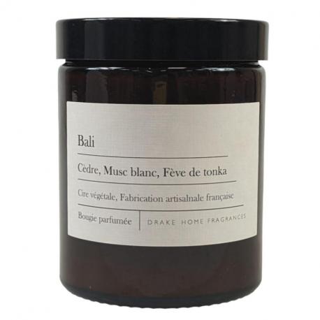 Bougie parfumée naturelle "Bali" Cèdre, Musc Blanc et Tonka 35 heures 135g | Drake Bougie parfumée naturelle "Bali" Cèdre, Musc Blanc et Tonka 35 heures 135g | Drake