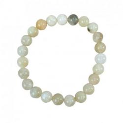 Bracelet Pierre de Lune blanche AB - boules 8mm