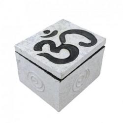 Petite boîte cadeau / écrin à bijoux noir & blanc motif Ôm
