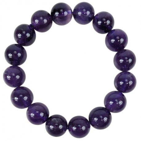 Bracelet Améthyste - boules 12mm Bracelet Améthyste - boules 12mm