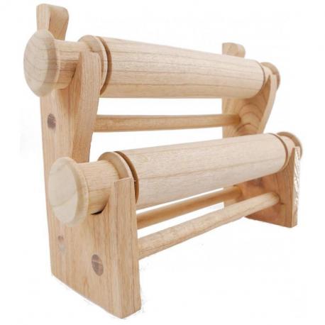 Porte-bracelets et montres / Présentoir à bijoux 2 joncs en bois massif brut