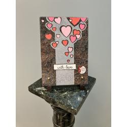 Plaque 25cm * 18cm coeurs gravés