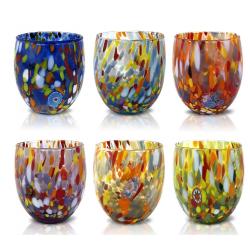 Verre rond  "les couleurs de Murano" mix