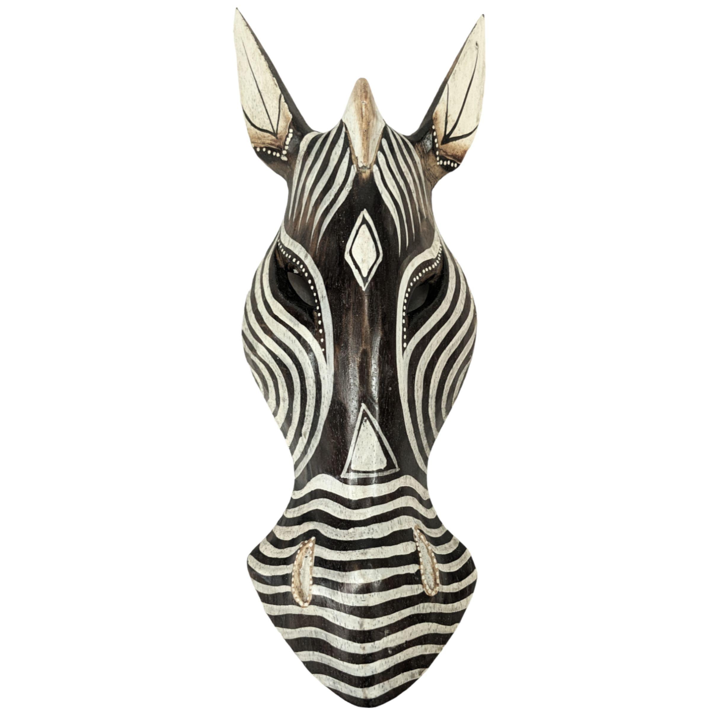 Masque Tribal Africain En Bois – Sculpture Murale Artisanale (occasion)