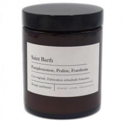 Bougie parfumée naturelle "St Barth" Pamplemousse, Praline & Framboise 35 heures 135g | Drake