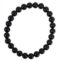 Bracelet Tourmaline Noire grade A - boules 8 mm / Grands Poignets