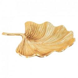 Vide-poche ou Coupelle Feuille Tropicale Ginkgo Biloba Dorée 29cm