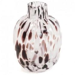 Vase rond en verre motif léopard 16cm