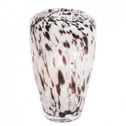Grand Vase Amphore motif léopard en verre 30cm