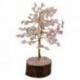 Arbre du Bonheur 20 cm avec pierre Quartz Rose naturel