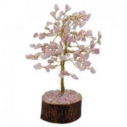 Arbre du Bonheur 20 cm avec pierre Quartz Rose naturel
