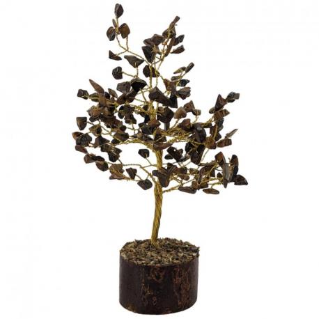 Arbre du Bonheur 20 cm avec pierre Œil du Tigre naturelle